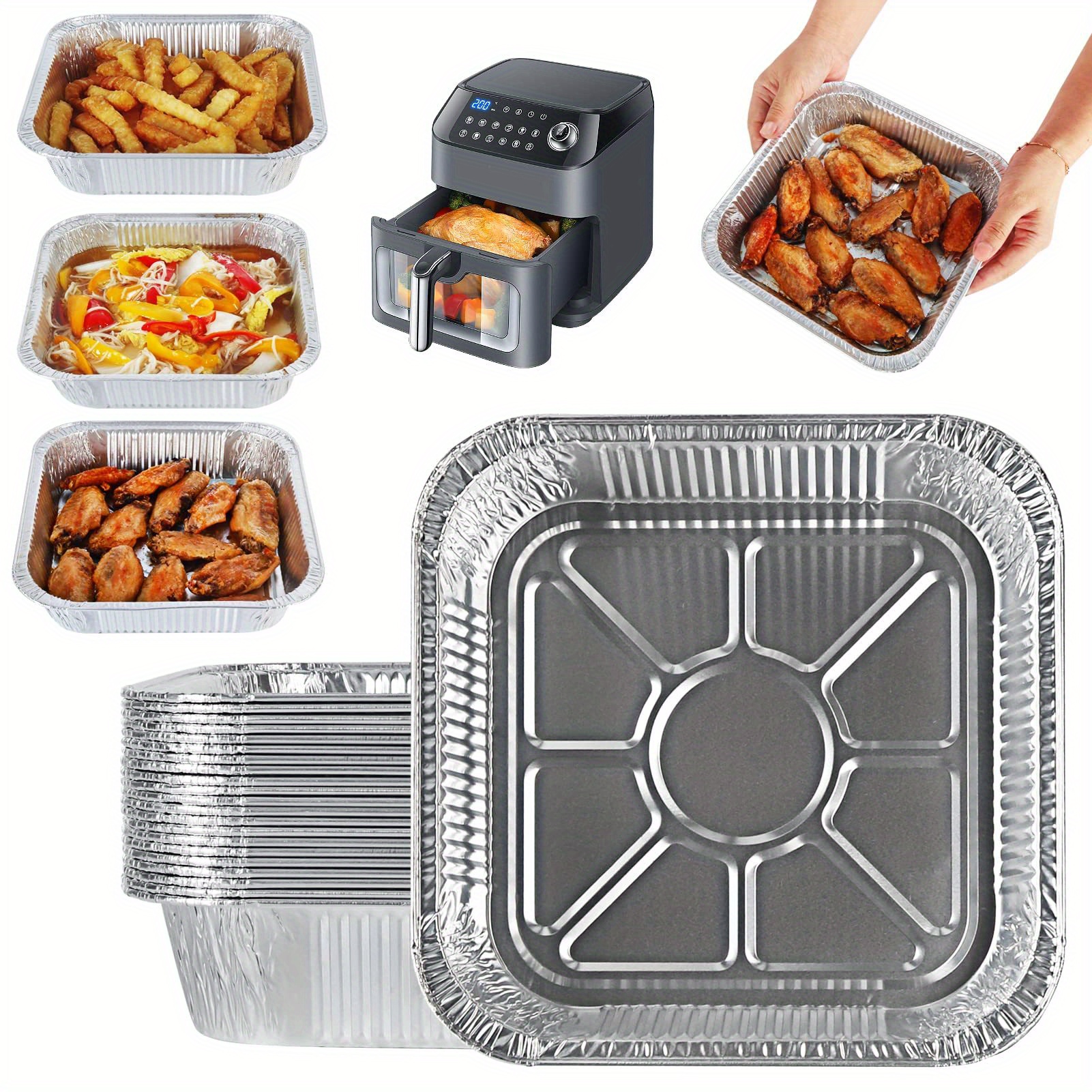 10 20 30 60pcs Air Fryer Special Tin Foil Bowl Household - Temu