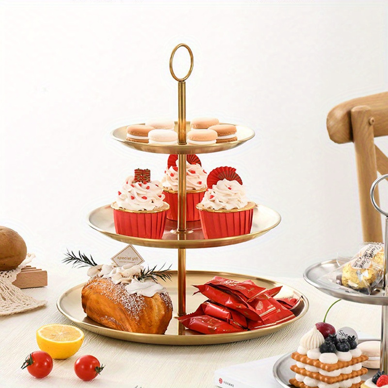 3 Tier Stainless Steel Cupcake Stand Tiered Fruit Serving - Temu