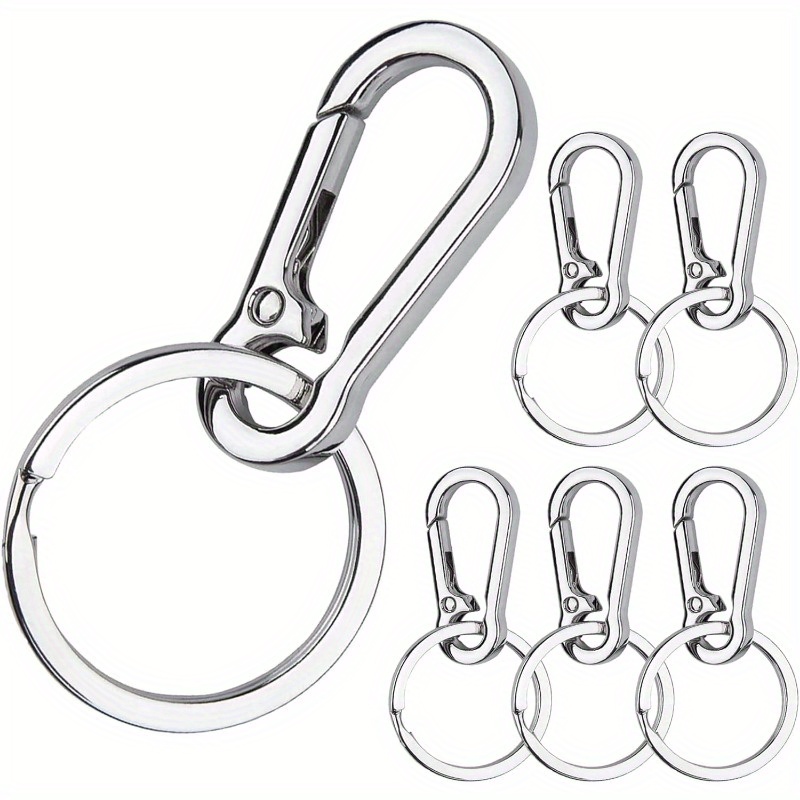 1pc Large Metal Keychain Keyring, Outdoor Camping Hiking Travel Equipment, Hanging Buckle Key Ring Accessories,Temu