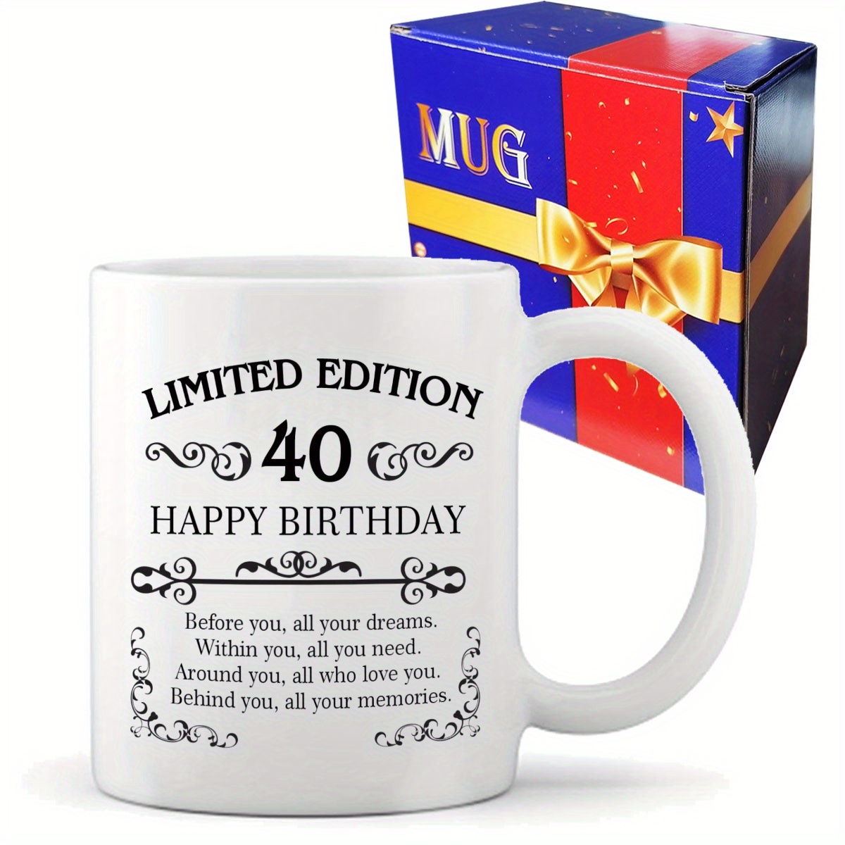 Regalos de 40 cumpleaños para mujer, suministros de fiesta de feliz  cumpleaños 40, decoraciones de cumpleaños de 40 años, regalos de cumpleaños  de 40