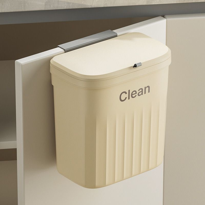 Trash Can with Lid Kitchen Cabinet Door Hanging Trash Can Wall-mounted Trash  Can Bathroom Toilet Trash Storage Box Household