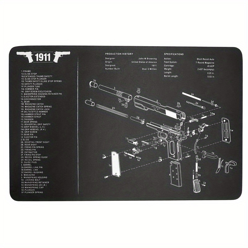 Heavy Duty Rubber Mat w/ Diagrams Mouse Pad