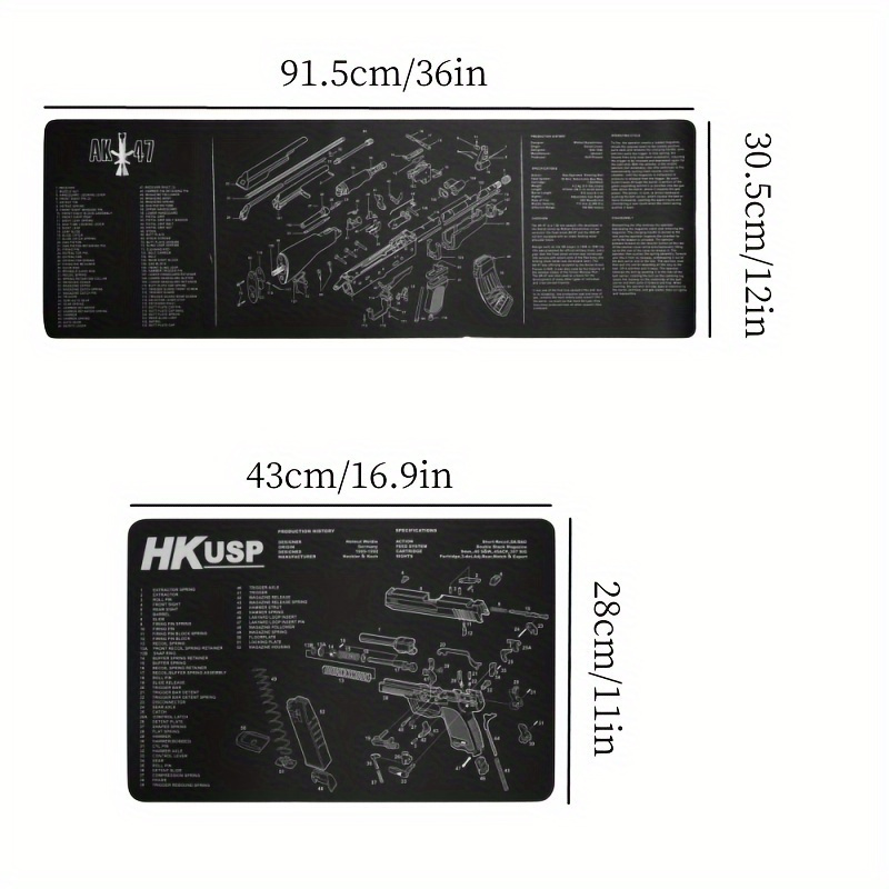 Heavy Duty Rubber Mat w/ Diagrams Mouse Pad