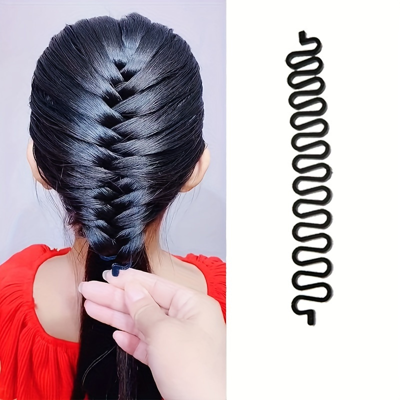 2 Pairs Hair Tail Tools, Hair Braid Accessories,French Braid Tool Loop for  Hair Styling, 2 pcs, 2 Colors 