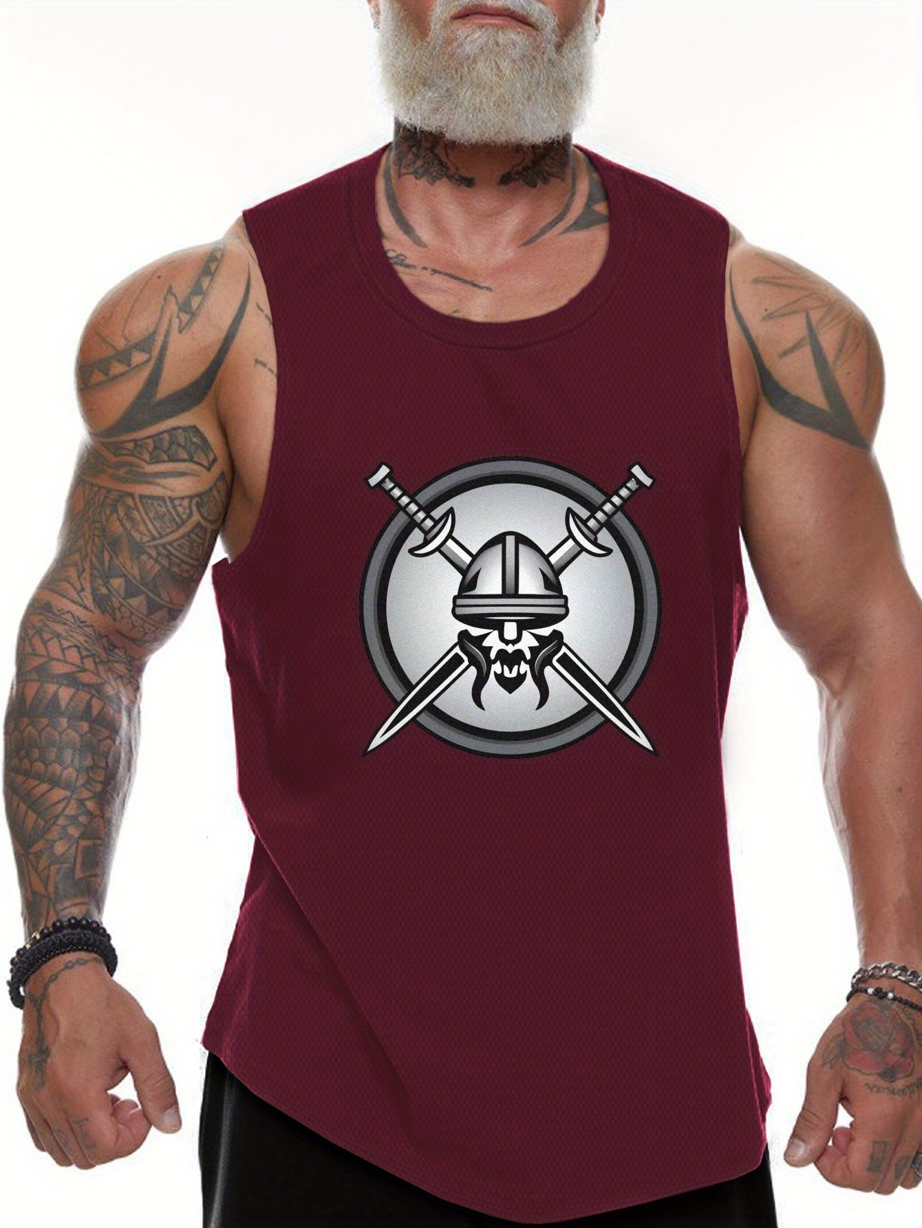 Warrior Pattern Comfy Breathable Tank Top Men's Casual - Temu