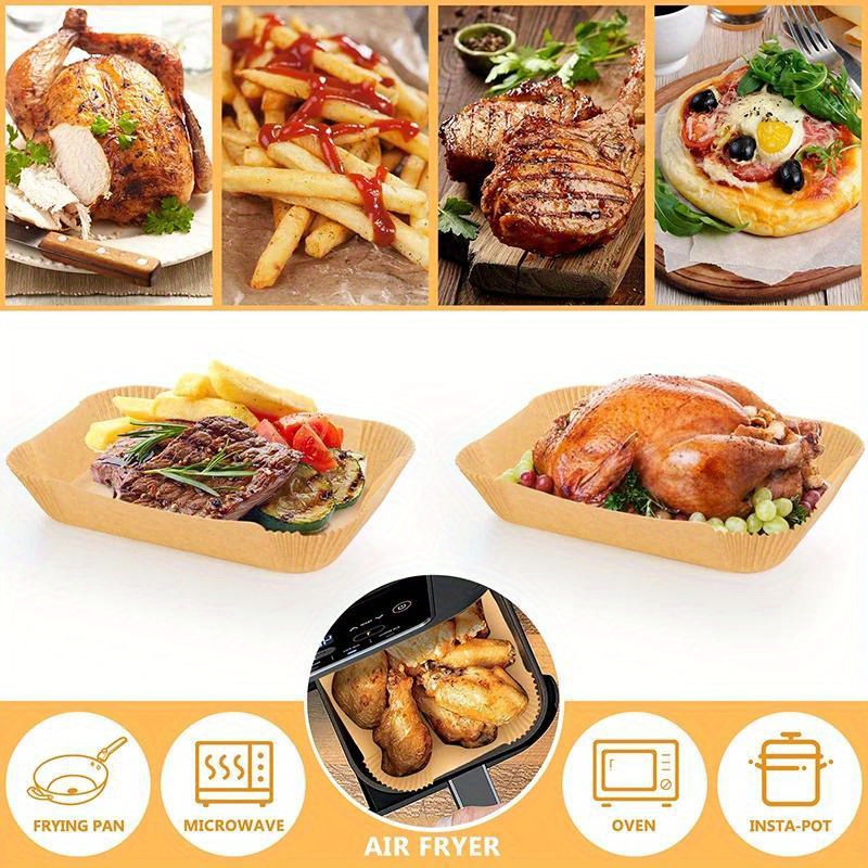 Silicone Disposable Air Fryer Oven Liner Tray No-Stick Baking Pot Grill Pan  Mat