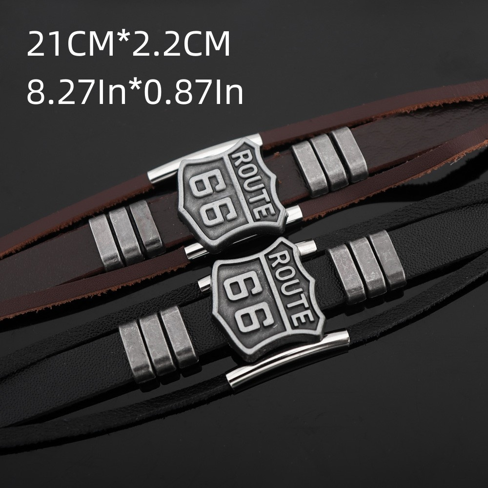 Cool Simple Pu Leather Braided Bracelet, Fashion Bangle Jewelry, Punk  Accessories Memorial Day Gift For Men - Temu