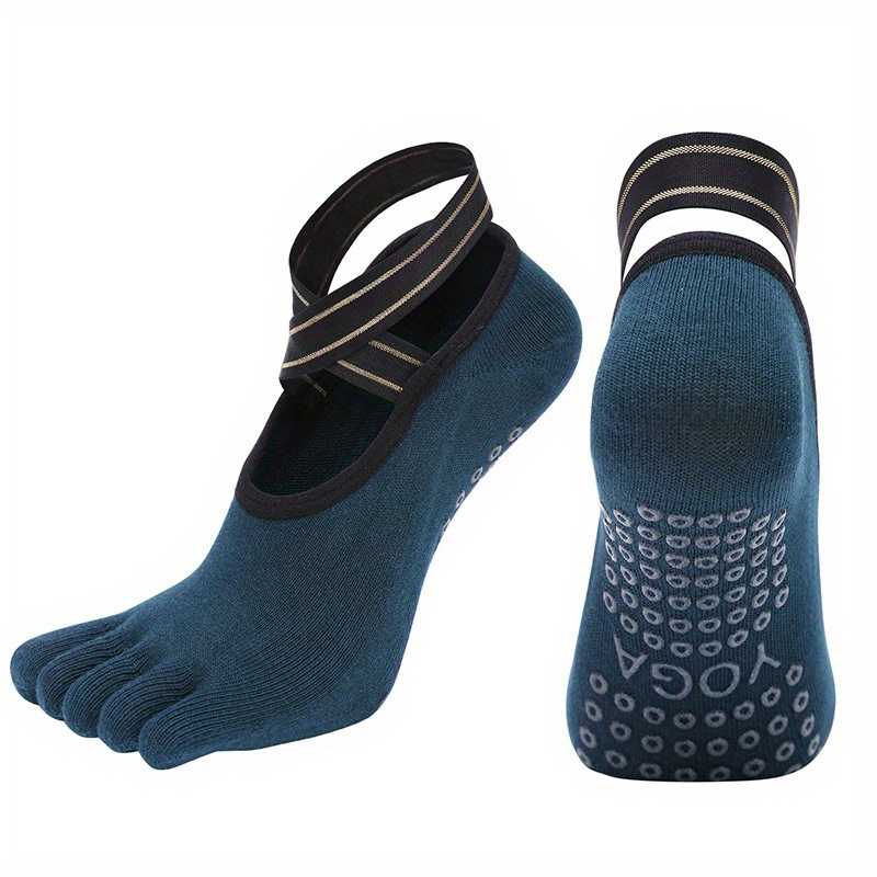 Five toe Yoga Socks Cross Strap Non slip Sports Socks Grips - Temu