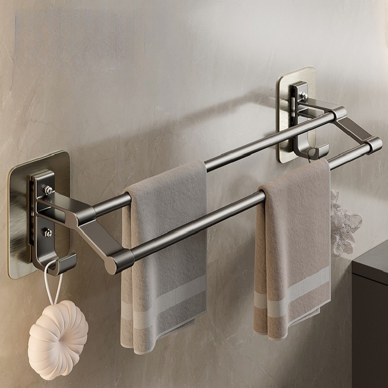 Multi purpose Towel Bar Shower Towel Rack For Bathroom Wall - Temu