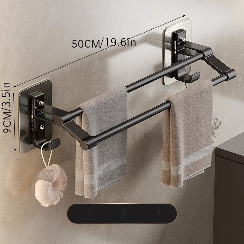 Self Adhesive Towel Bar, Stainless Steel Shower Towel Rack For Bathroom,  Wall Mounted Towel Holder, Hand Towel Hanger, Easy To Install No Drilling,  Bathroom Accessories - Temu