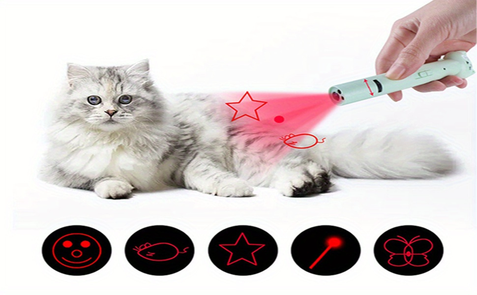 3 unidades de puntero láser para gatos, perros y mascotas, juguetes  interactivos de presentación láser, control remoto de presentación láser,  rojo