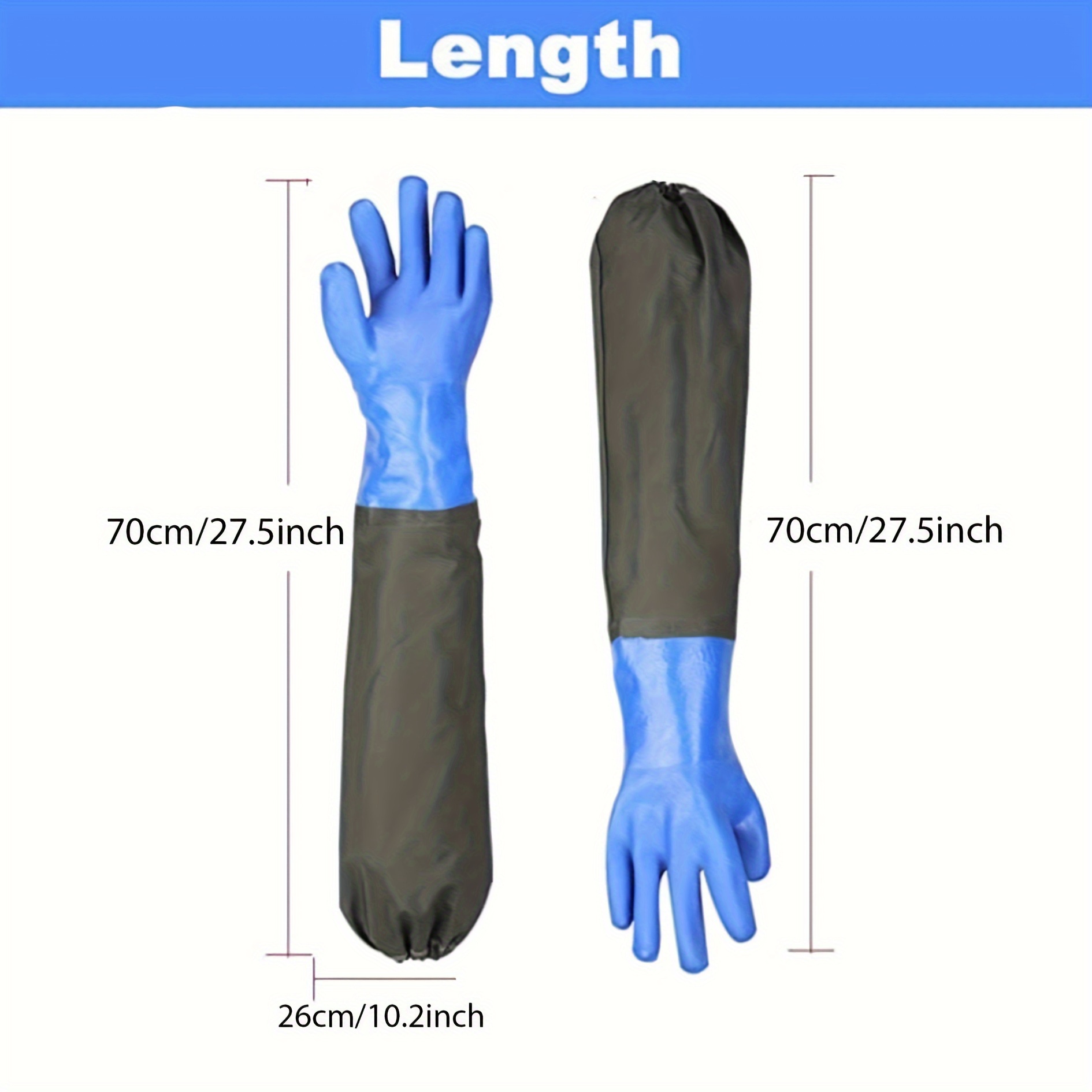 PVC Chemical Resistant Gloves Long Waterproof Heavy Duty Gloves