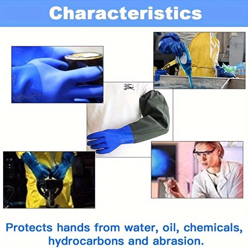 PVC Chemical Resistant Gloves Long Waterproof Heavy Duty Gloves