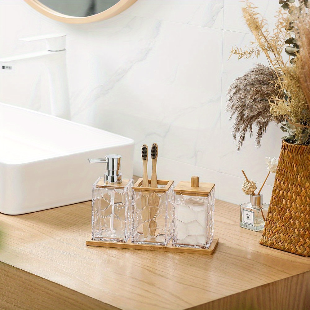 Acrylic Bathroom Accessories Set Bathroom Vanity Accessory - Temu