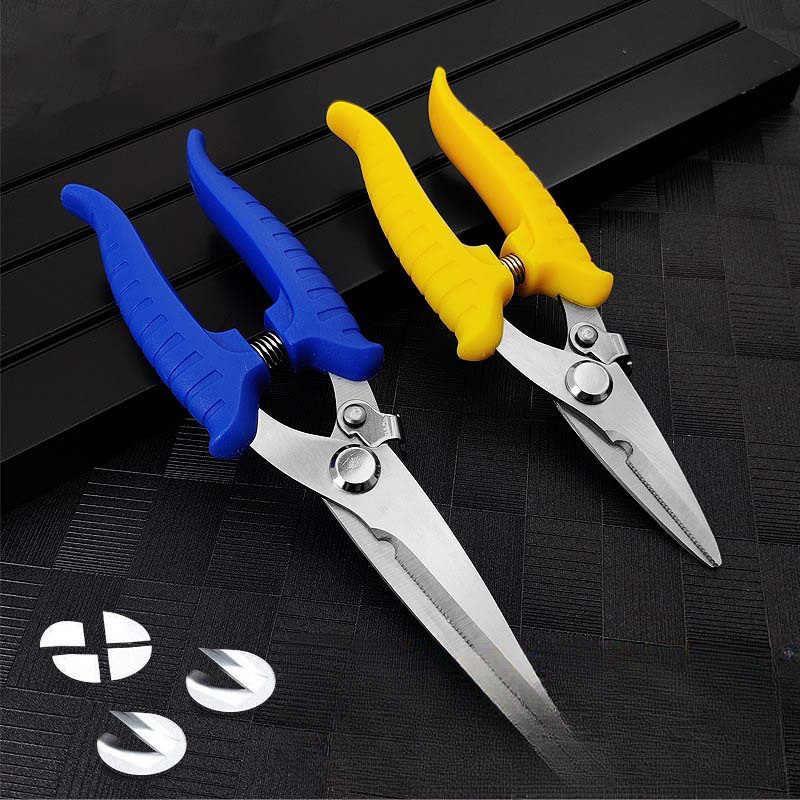 6 In1 Multifunction Raptor Emergency Response Shears Foldable Scissors  Tactical Pliers Outdoor Survival Tool Camping Equipment (blue)