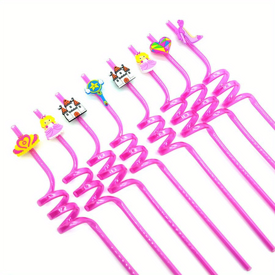 1Pc Christmas Straws Reusable Plastic Spiral Drinking Straws With