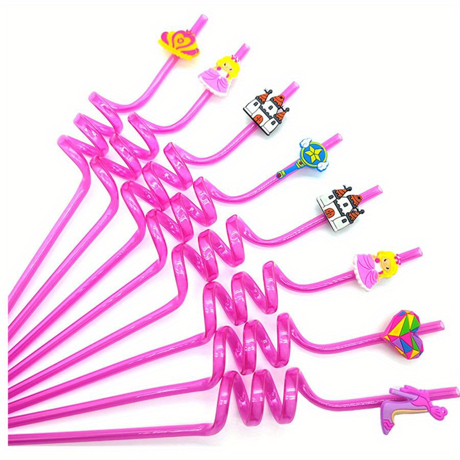 1Pc Christmas Straws Reusable Plastic Spiral Drinking Straws With