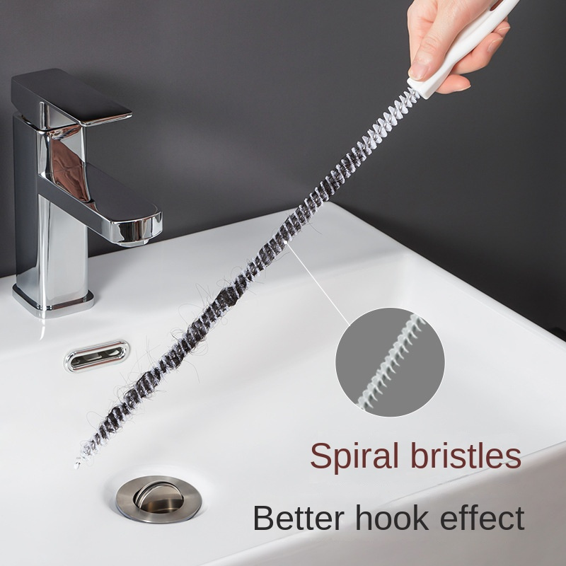 Relaxdays Spirale de nettoyage de tuyaux avec pince, nettoyage mécanique  tuyaux, WC, douche, éviers, 6mm x 3 m,argenté