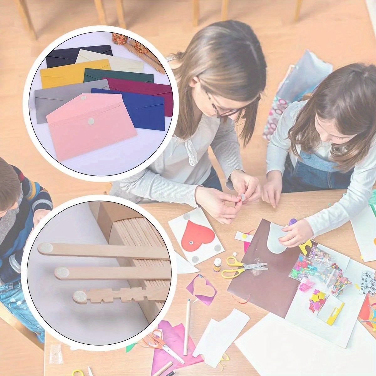 200pcs (100 Pairs) Self Adhesive Hook And Loop Dots 1.5cm Diameter Magic Stickers, Dot Magic Stickers For Classroom, Office And Home