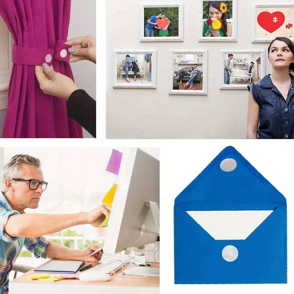 200pcs (100 Pairs) Self Adhesive Hook And Loop Dots 1.5cm Diameter Magic Stickers, Dot Magic Stickers For Classroom, Office And Home