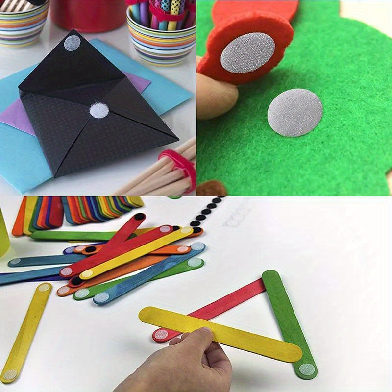 200pcs (100 Pairs) Self Adhesive Hook And Loop Dots 1.5cm Diameter Magic Stickers, Dot Magic Stickers For Classroom, Office And Home