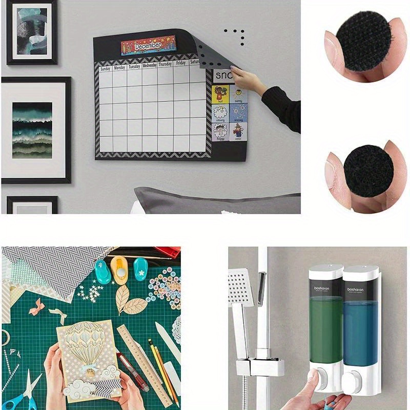 200pcs (100 Pairs) Self Adhesive Hook And Loop Dots 1.5cm Diameter Magic Stickers, Dot Magic Stickers For Classroom, Office And Home