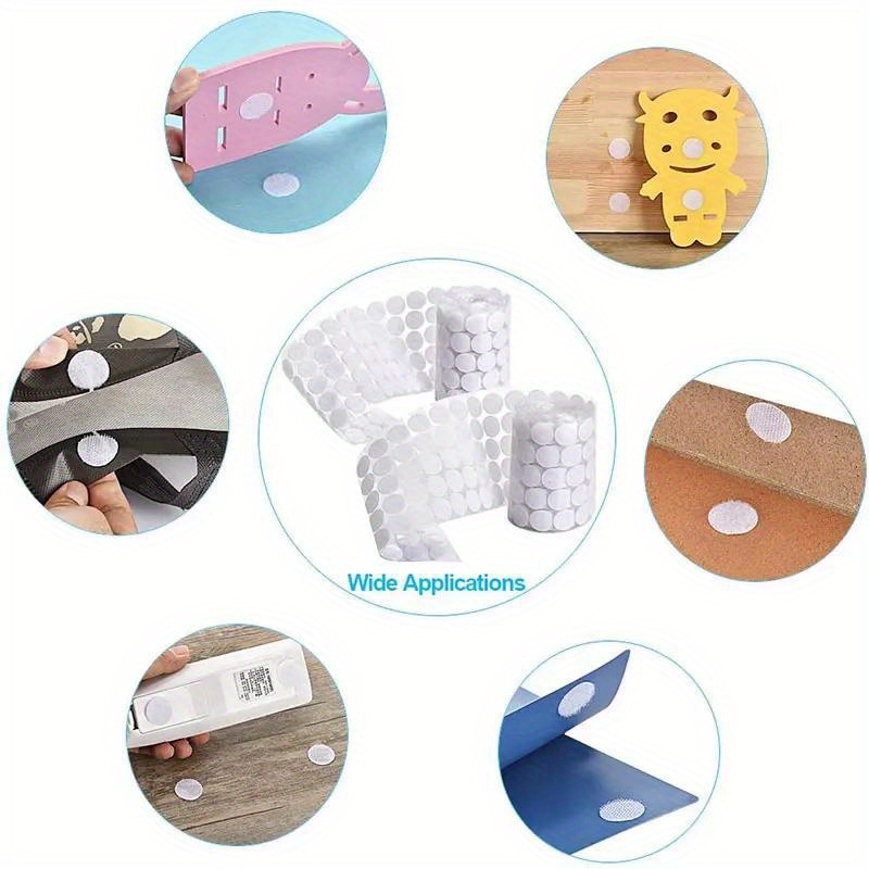 200pcs (100 Pairs) Self Adhesive Hook And Loop Dots 1.5cm Diameter Magic Stickers, Dot Magic Stickers For Classroom, Office And Home