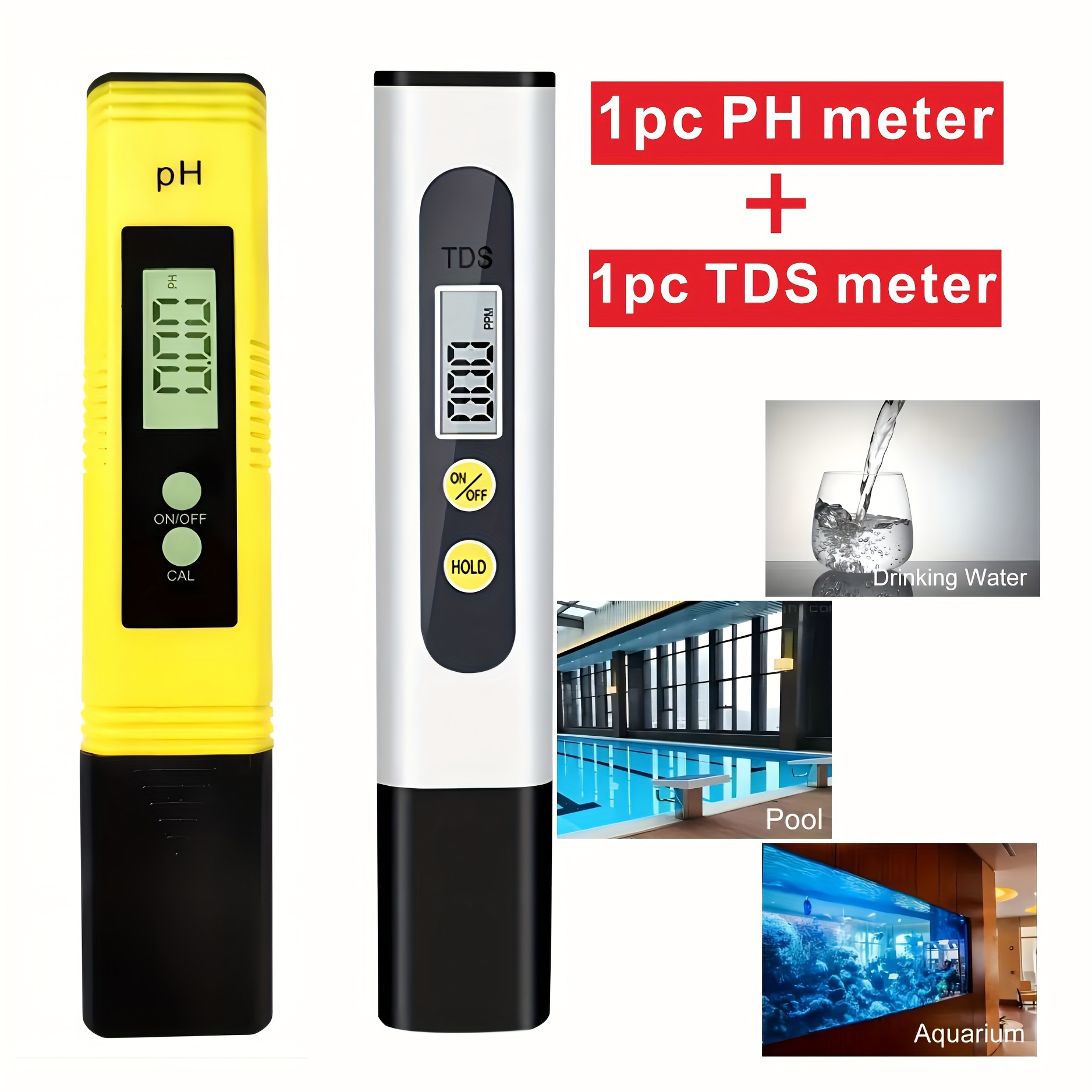 Medidor de pH, medidor digital de pH para agua, 0.01 de alta precisión con  rango de medición de pH 0-14 para hidroponía, bebida doméstica, piscina y