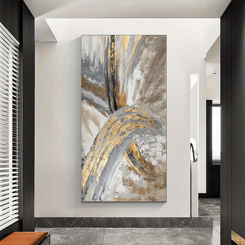 

1pc Abstract Wall Painting Golden Art Wall Pictures For Living Room Canvas Painting Posters And Prints Vintage Cuadros Home Decor Frameless