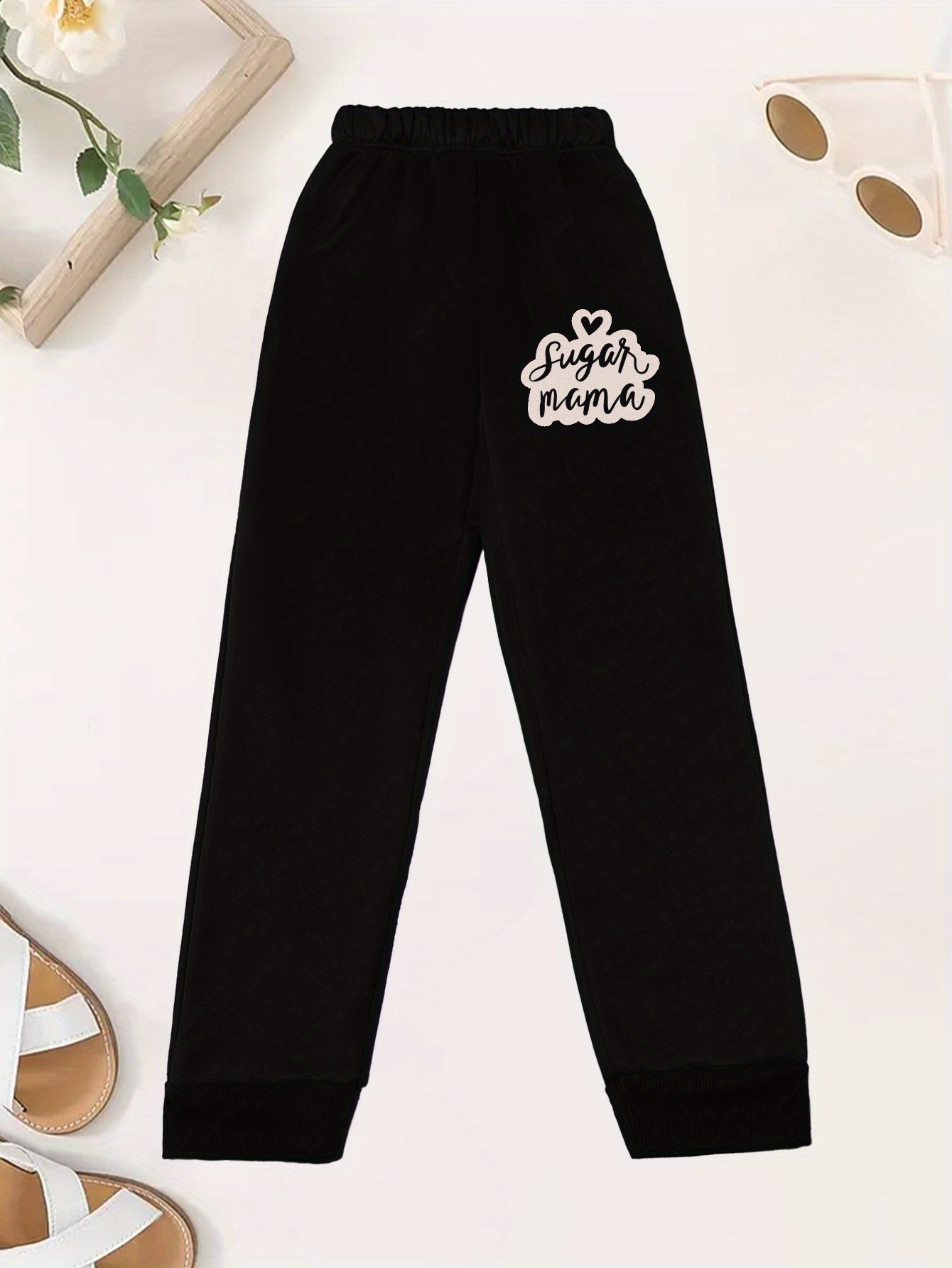 Girls Pants ''sugar Mama'' Print Casual Loose Sweatpants - Temu United  Kingdom