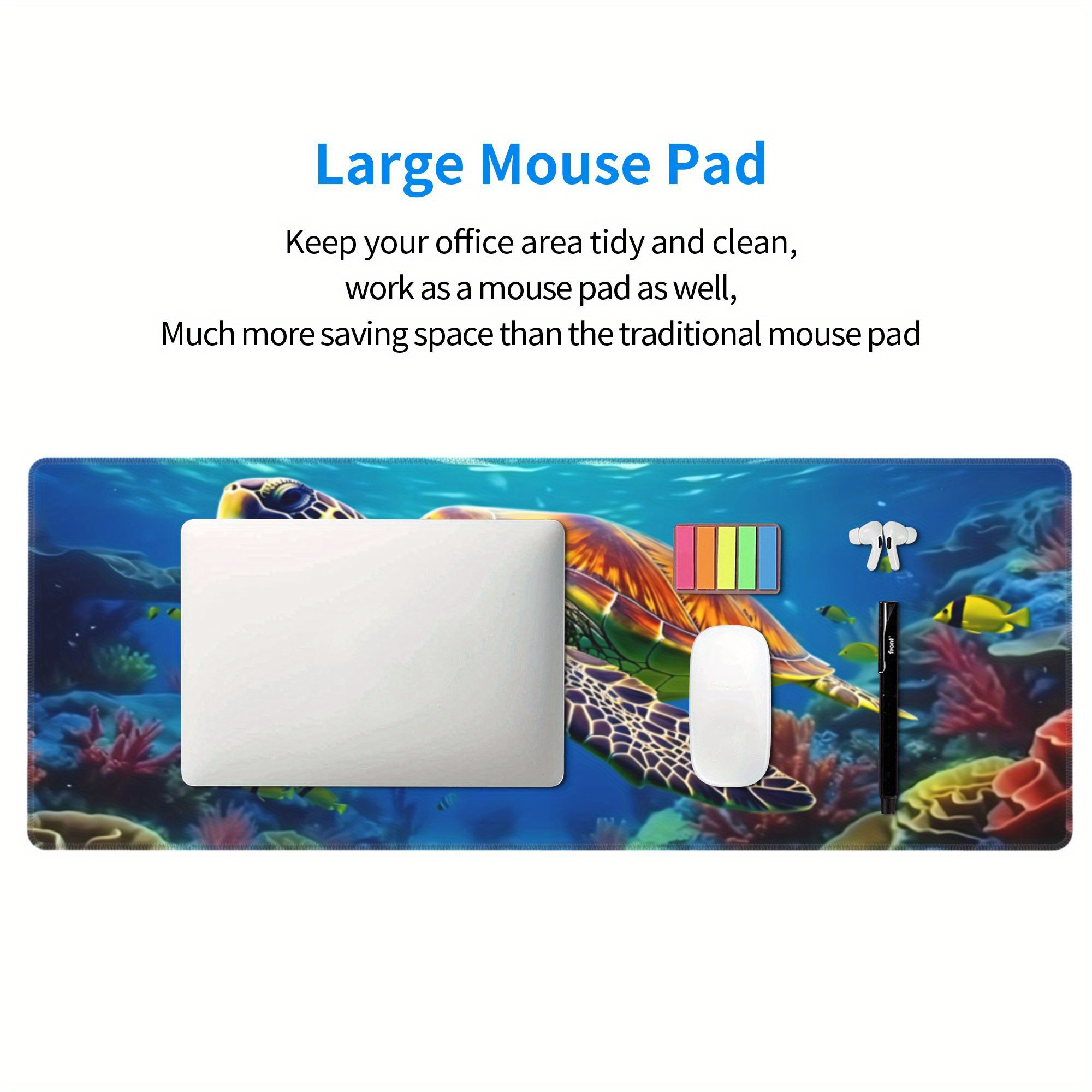 A White Koi Fish Writing Desk A Large Gaming Mouse Pad An - Temu