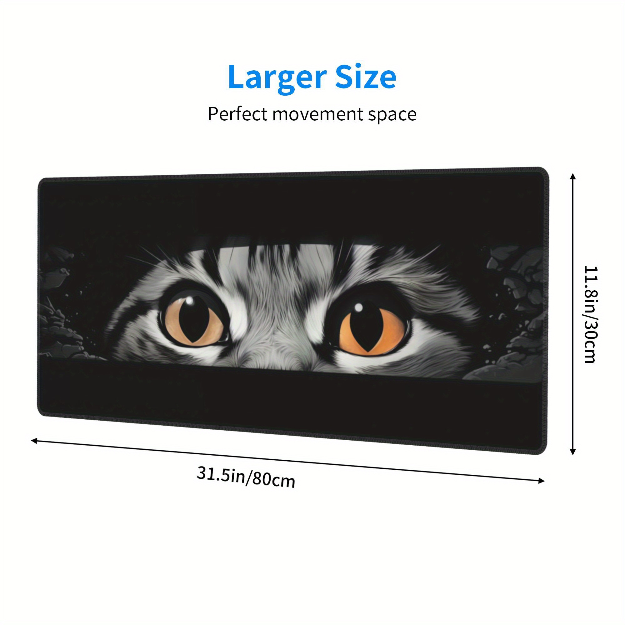 Black Mouse Pad Cat Cute Desk Mat Laptop Gaming Mousepad Gamer Carpet Large  Computer Desks Accessories Mouse Mats - Temu