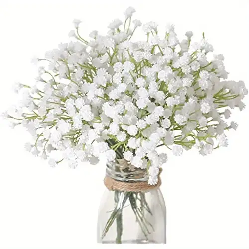 White Babies Breath Flowers 9 Small Branches Fake White - Temu