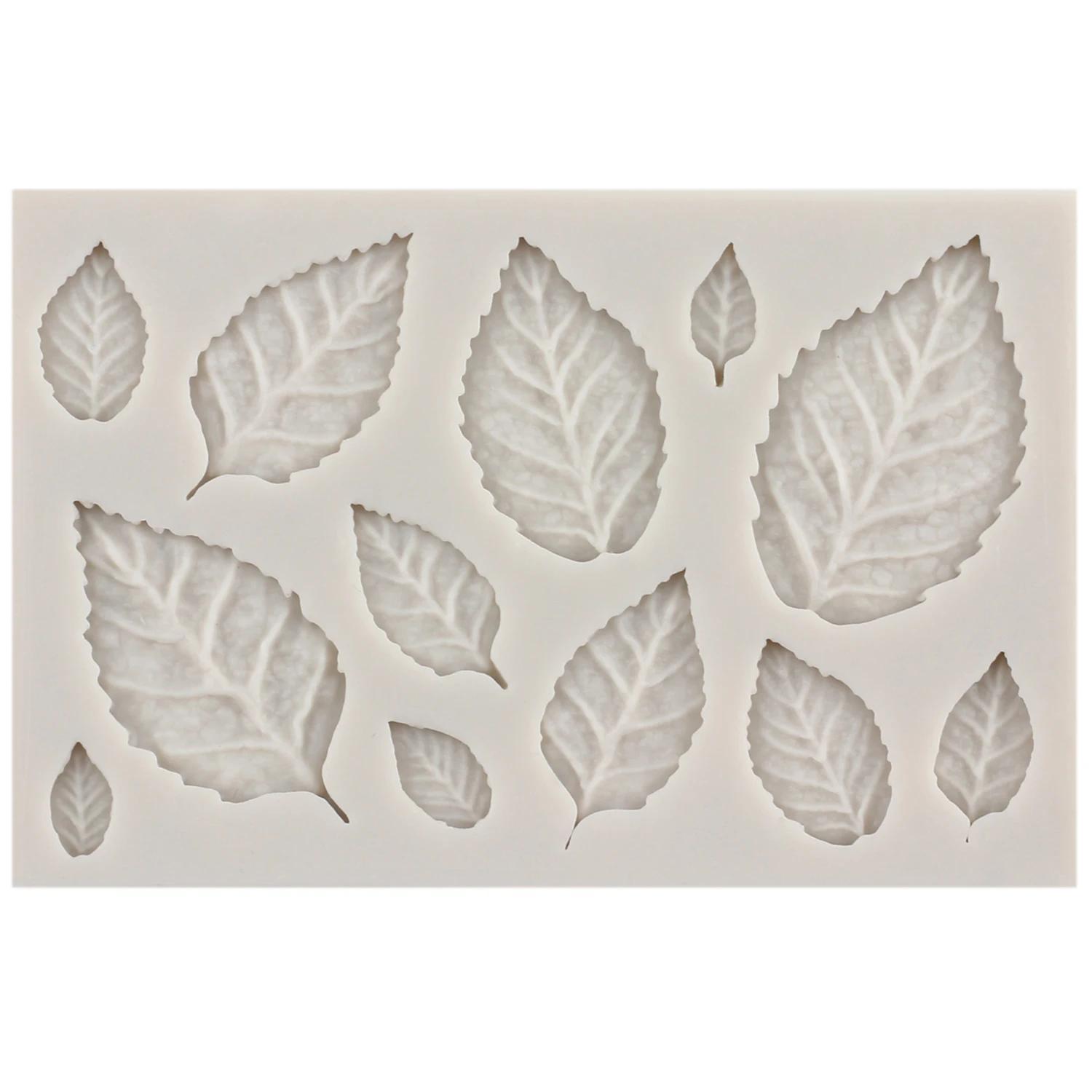 1pc rose leaves silicone cake mold flower cupcake topper fondant cake decorating tools baking candy clay chocolate gumpaste moulds details 4