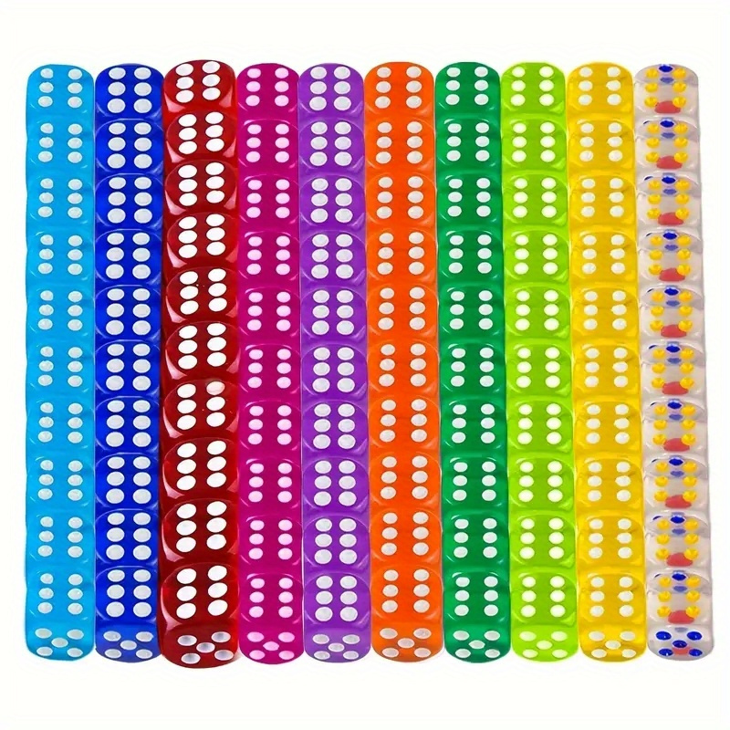 100pcs large size acrylic 6 sided rounded edge game dice set for board games christmas halloween gift details 3