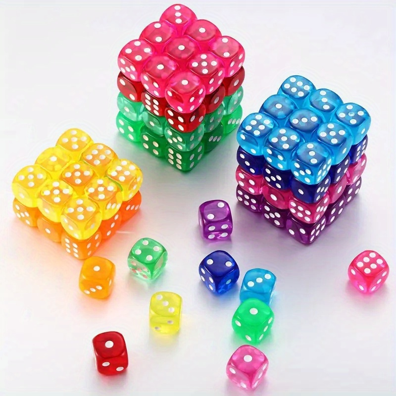 100pcs large size acrylic 6 sided rounded edge game dice set for board games christmas halloween gift details 5