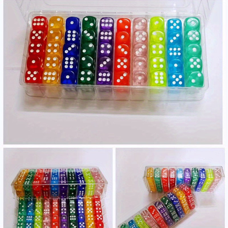 100pcs large size acrylic 6 sided rounded edge game dice set for board games christmas halloween gift details 2