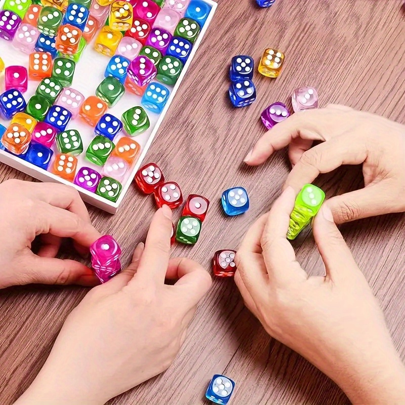 100pcs large size acrylic 6 sided rounded edge game dice set for board games christmas halloween gift details 0
