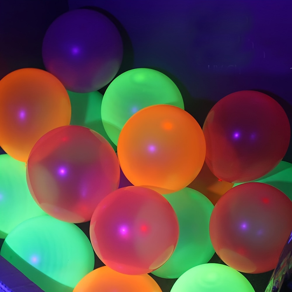 10 inch Neon Glow Party Balloons UV Black Light Balloons Glow in the dark  Luminous Helium Latex Balloon Birthday Decorations Wedding Glow Party  Supplies Blacklight Reactive Fluorescent Balloons