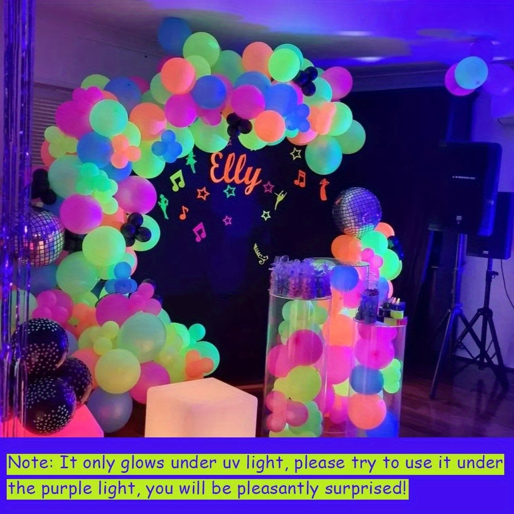 Colored Fluorescent Balloons Uv Illuminated Fluorescent - Temu