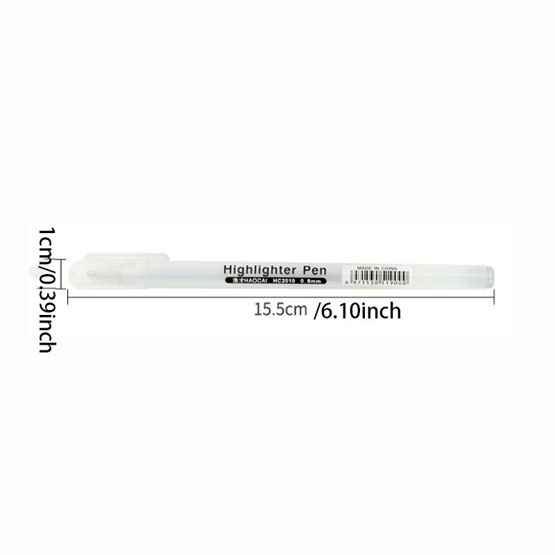 3 Pcs Highlighter Sketch Markers 1.0mm White Paint Marker Pen White Gel Pen  Golden silver gel pen,for Art Marker Manga Painting Supplies