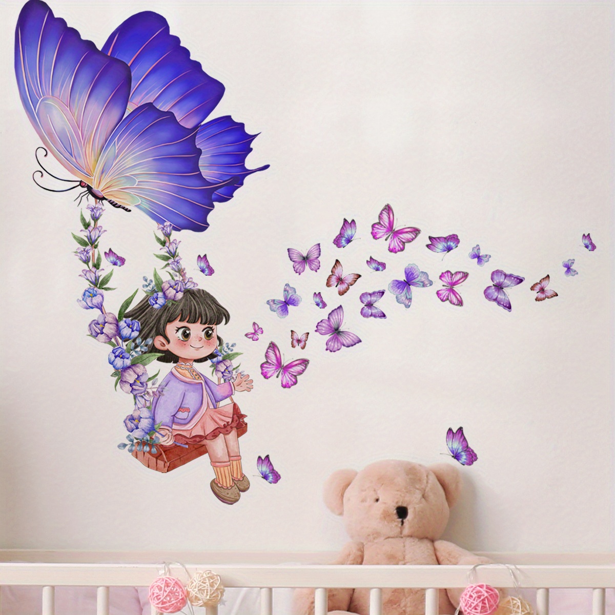 Stickers Papillon Chambre bébé fille - Autocollant muraux et deco