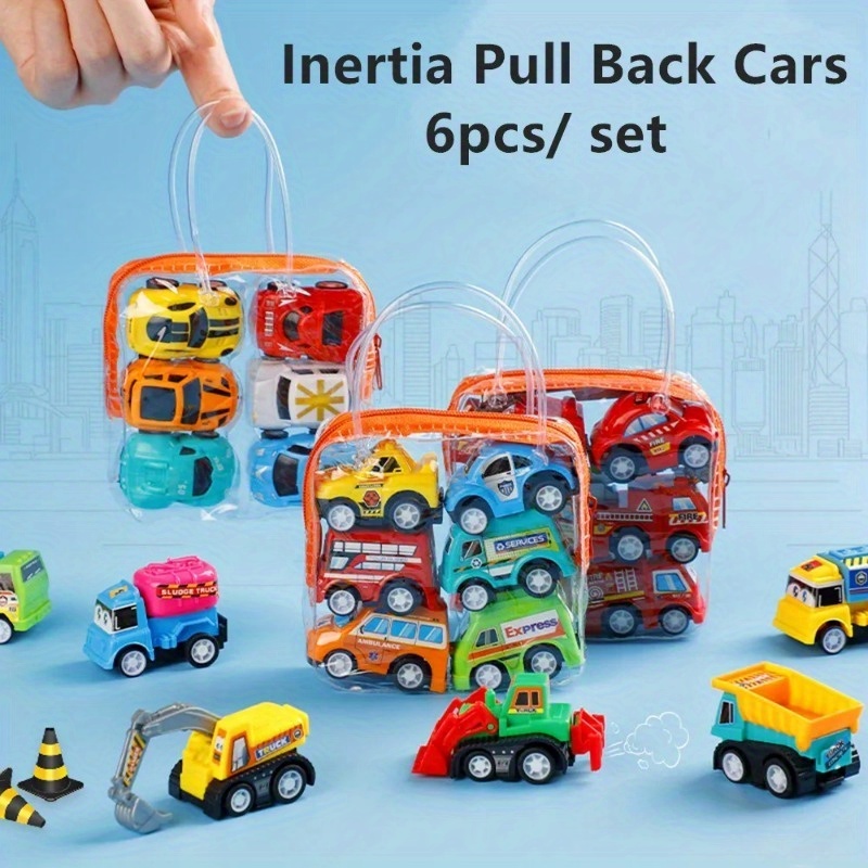 6 Packs Of Pull Back Function Toy Cars Engineering - Temu