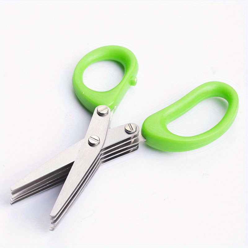 Stainless Steel Scallion & Seafood & Baby Food & Multilayered Scissors, 1pc