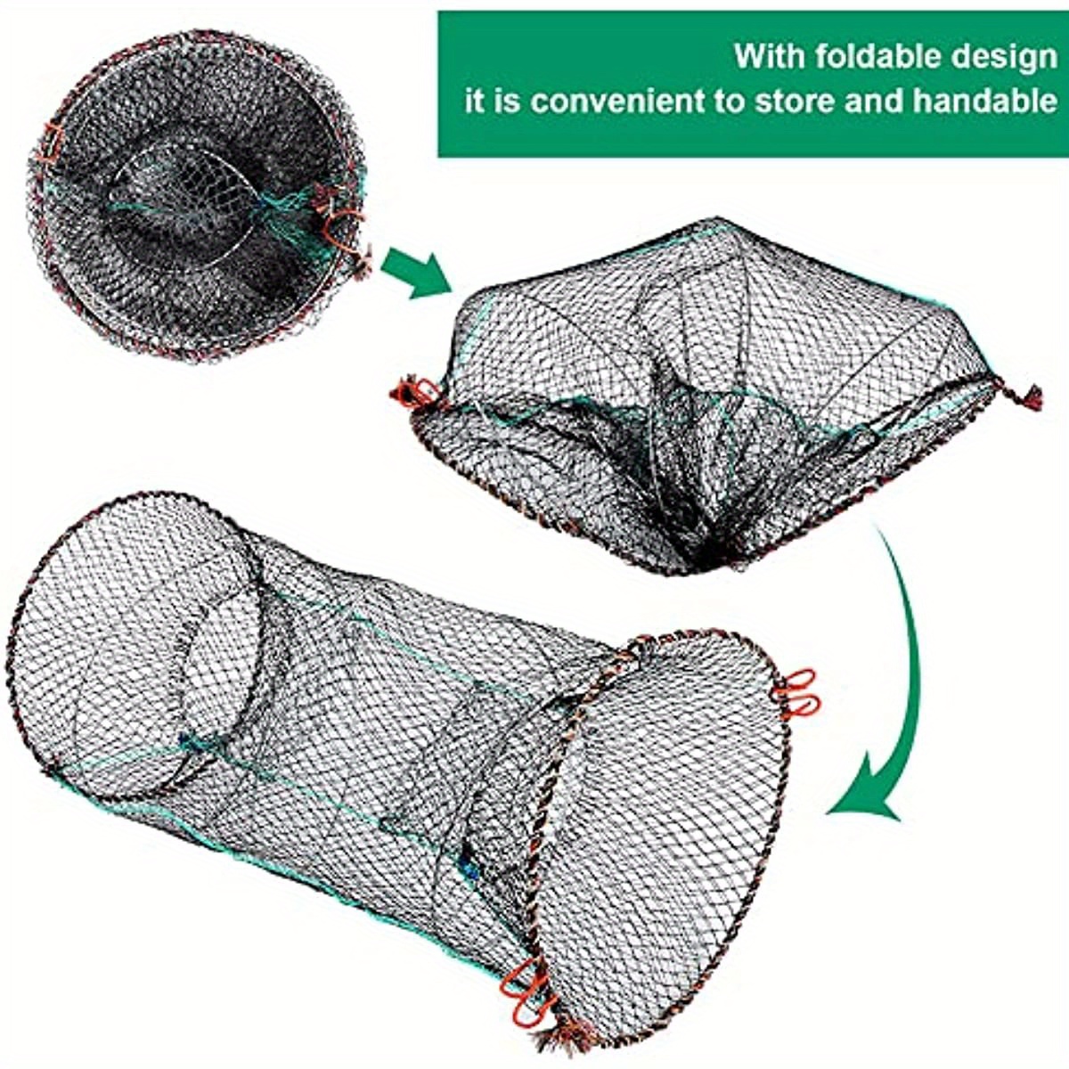 Fishing Net Trap Portable Folded Foldable Crab Net Cast Dip Bait