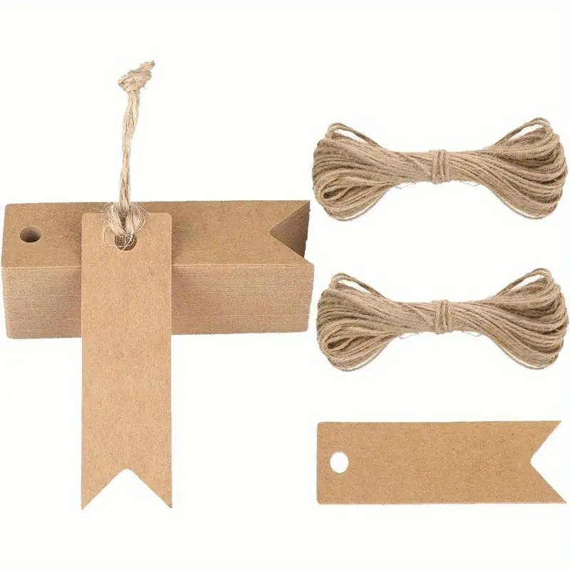 Mini Kraft Paper Gift Tags With String Blank Paper Gift Tags - Temu