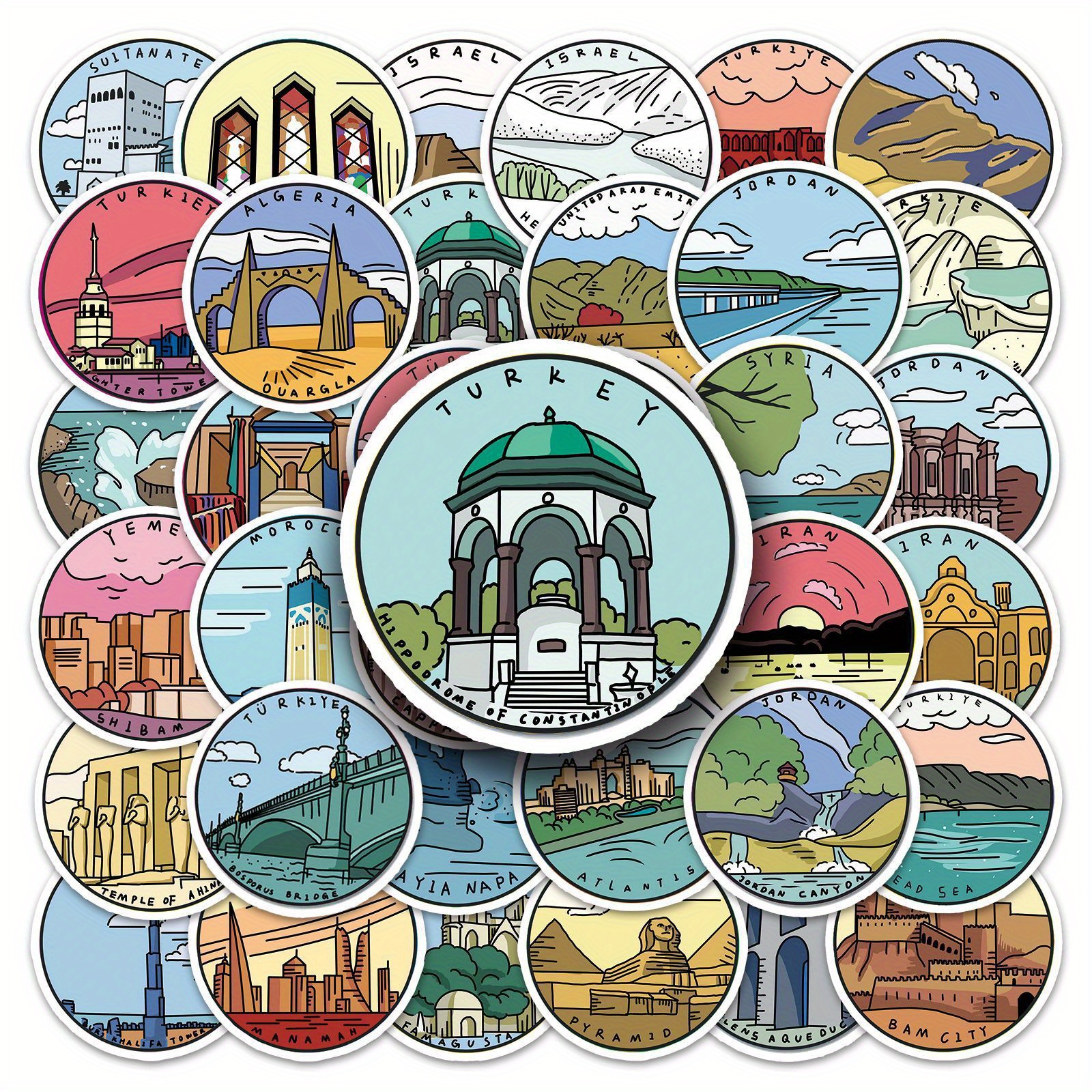 World Travel Stickers Pack Waterproof Vinyl Travel Map - Temu
