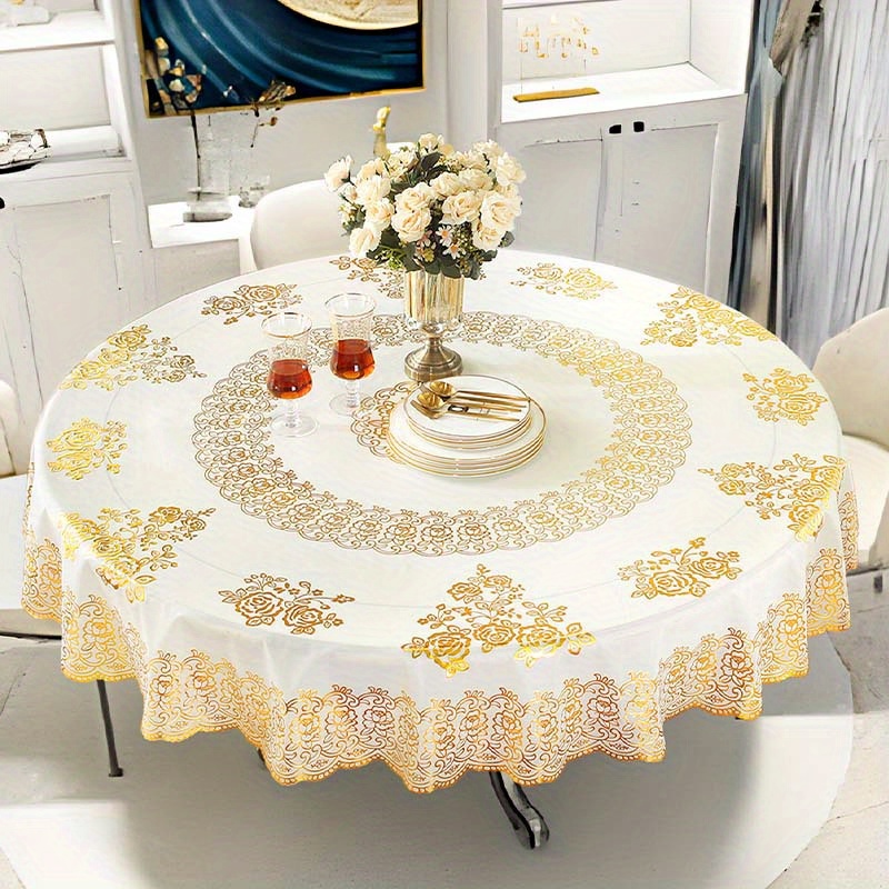 Mantel redondo lavable de 120/150cm, cubierta de mesa decorativa para  interiores, vacaciones, hogar, fiesta de Navidad, Picnic, comedor
