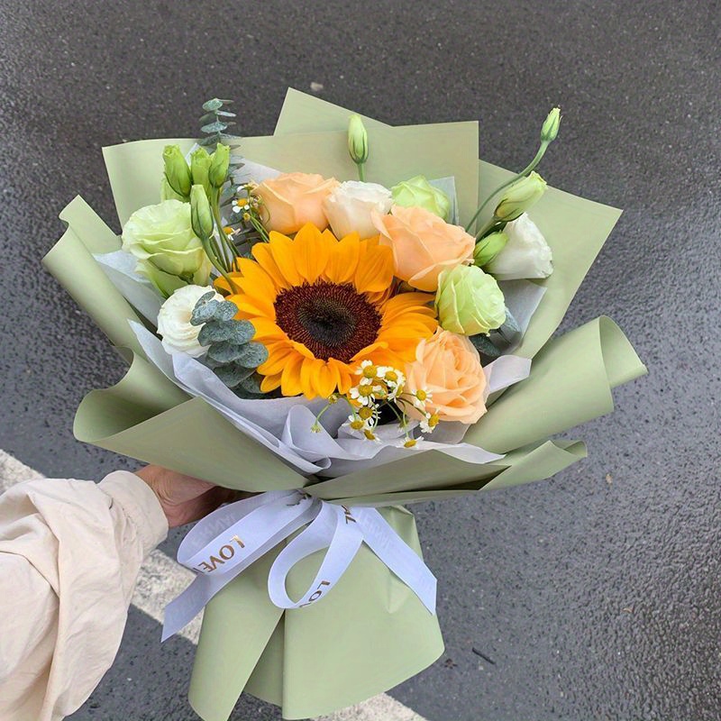 Soft Light Flower Packaging Korean Paper Bouquet Packaging - Temu
