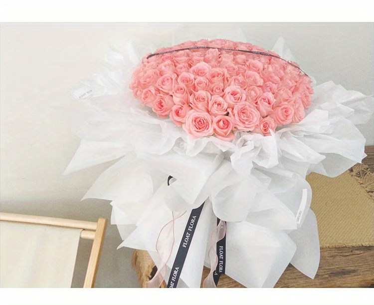 20 Hojas Papel Coreano Para Ramos Bouquet Floral Traslúcido